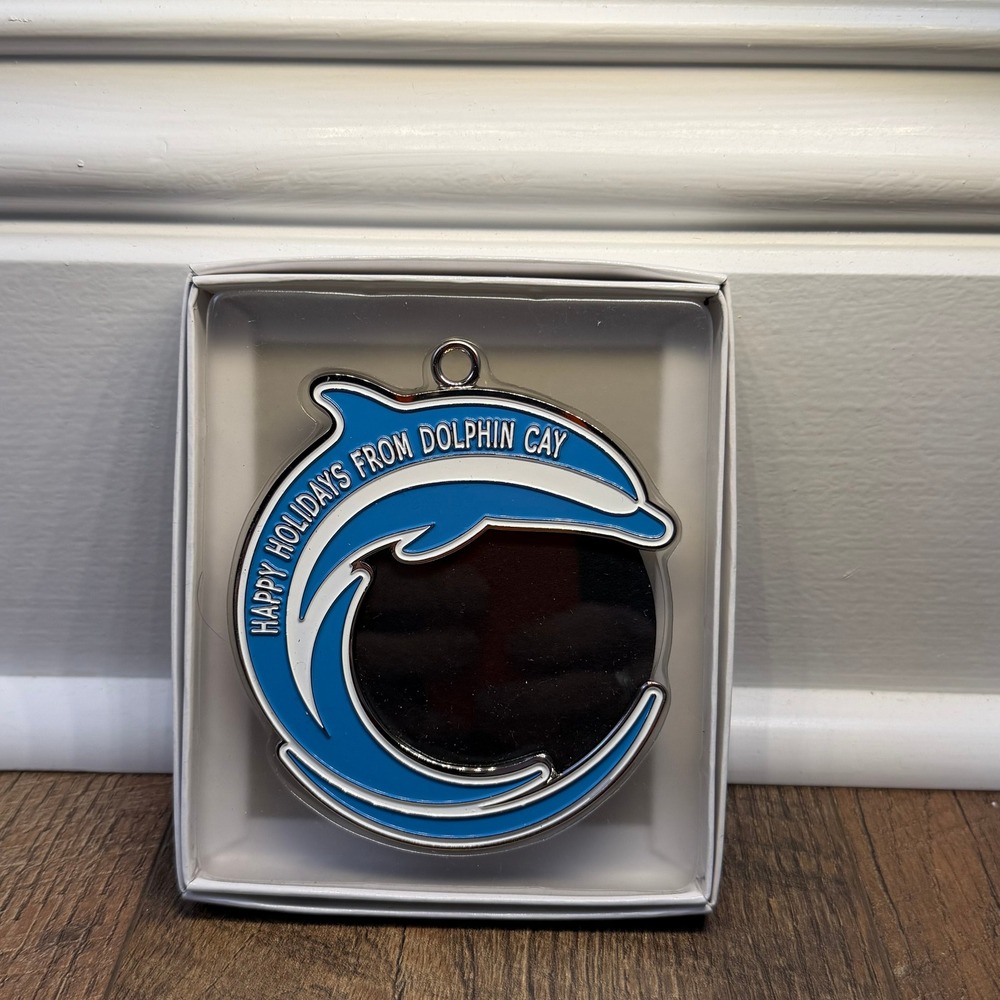 Atlantis Dolphin Cay Photo Frame Christmas Ornament Unisex OS Blue Silver